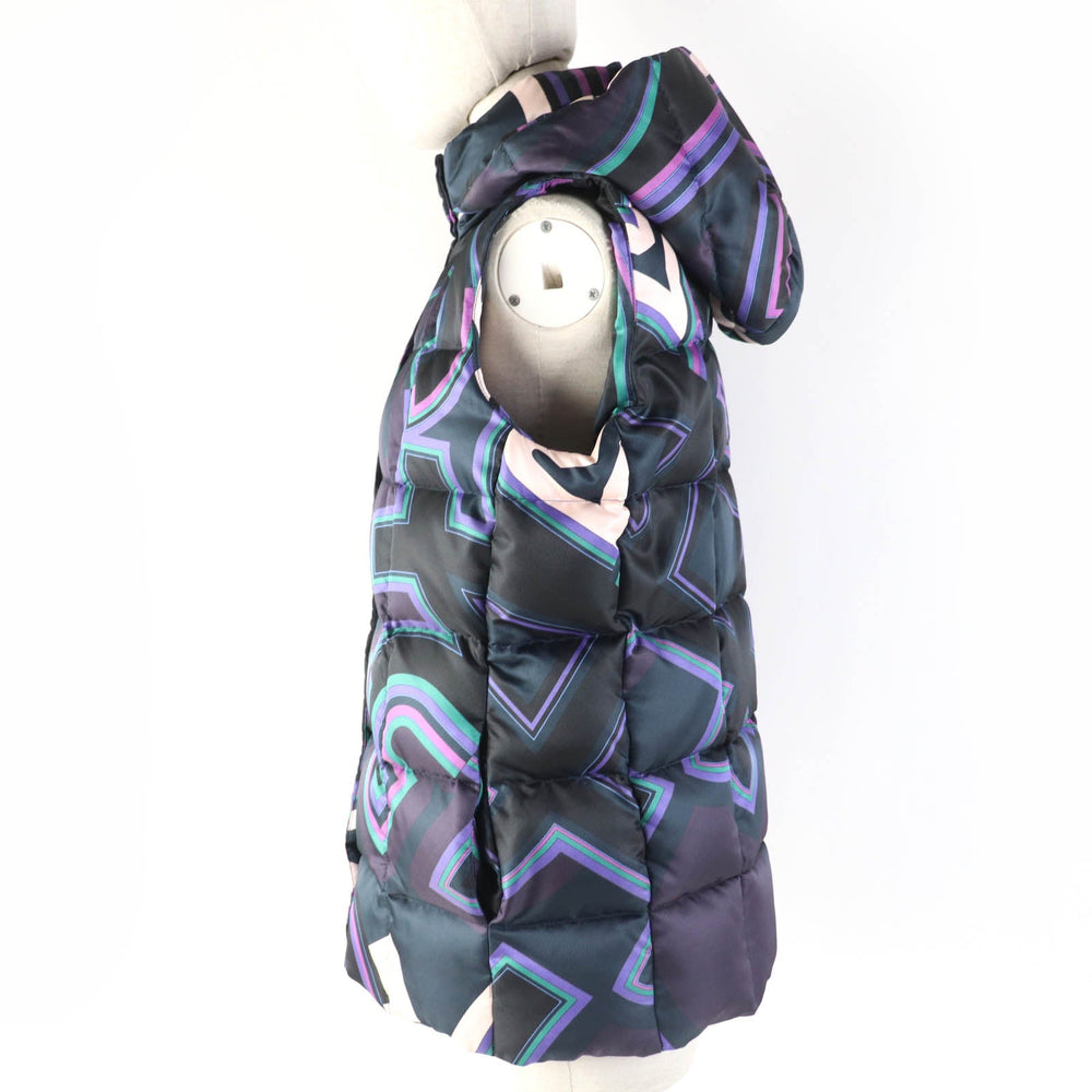 Emilio Pucci Down vest 66YC16 Main: 100% polyester, Lining: 58% nylon, Lining: 42% polyester, Filling: 90% down, Filling: 10% feather multicolor Women 42 Used Authentic