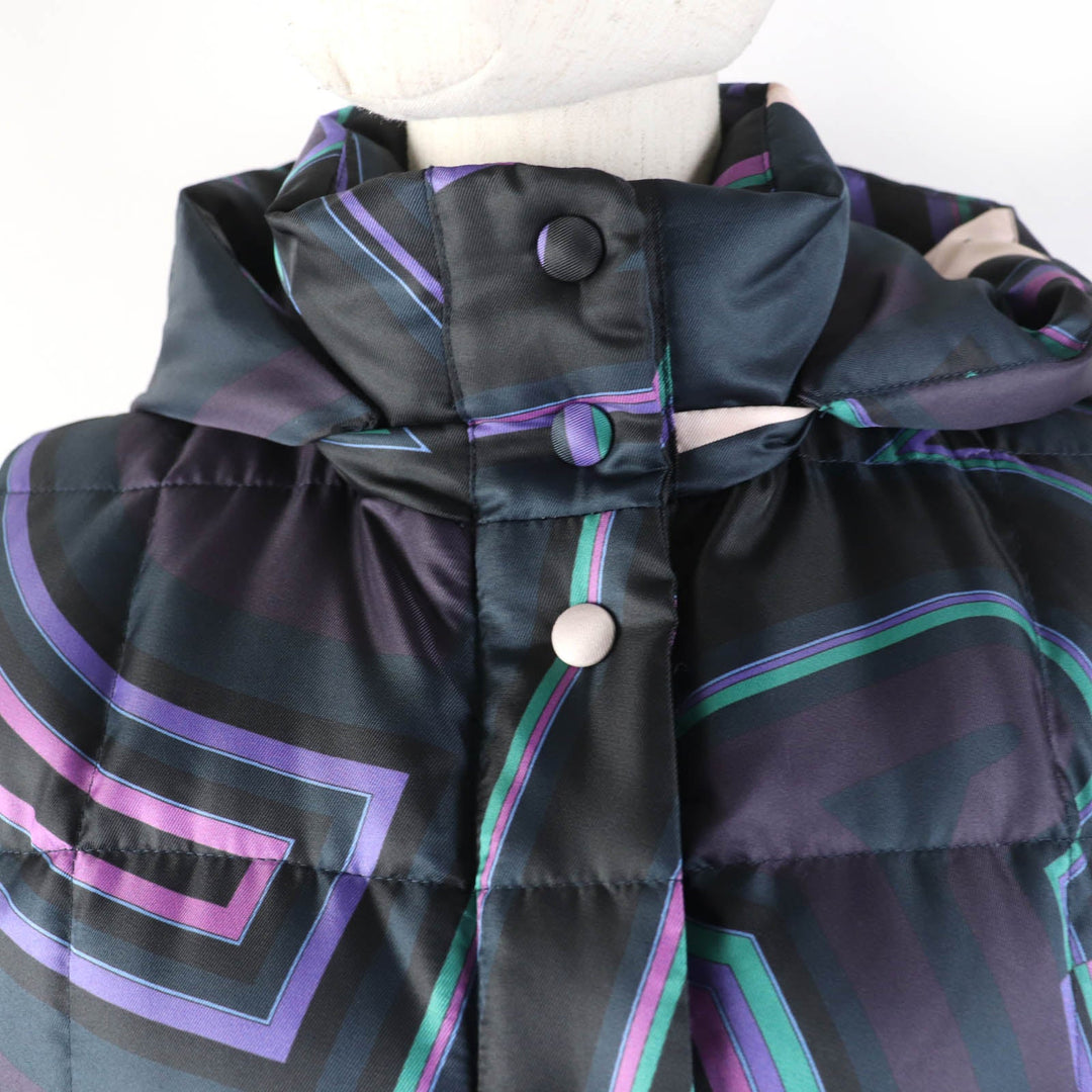 Emilio Pucci Down vest 66YC16 Main: 100% polyester, Lining: 58% nylon, Lining: 42% polyester, Filling: 90% down, Filling: 10% feather multicolor Women 42 Used Authentic