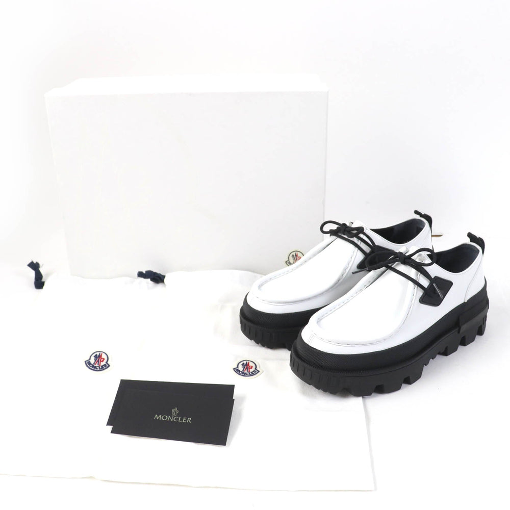 MONCLER loafers Main: Leather White black MonLoafers Women 38 Used Authentic