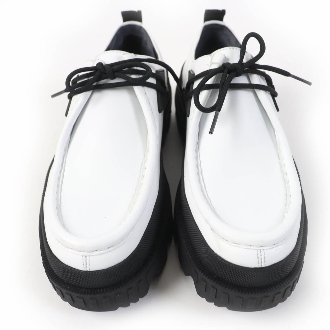MONCLER loafers Main: Leather White black MonLoafers Women 38 Used Authentic