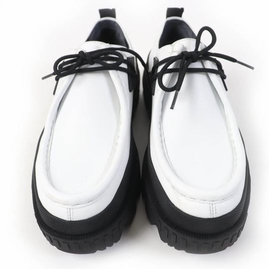 MONCLER loafers Main: Leather White black MonLoafers Women 38 Used Authentic