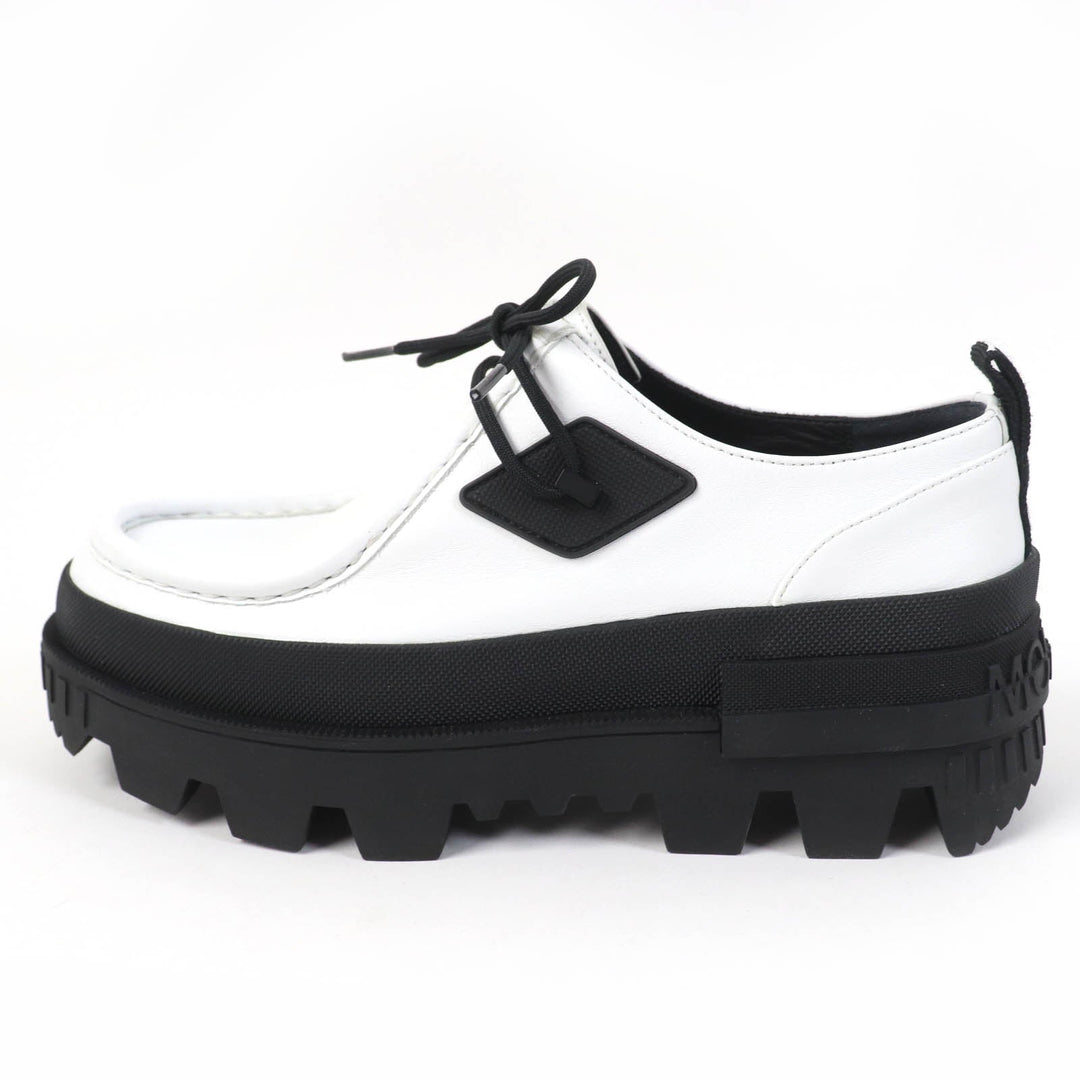 MONCLER loafers Main: Leather White black MonLoafers Women 38 Used Authentic