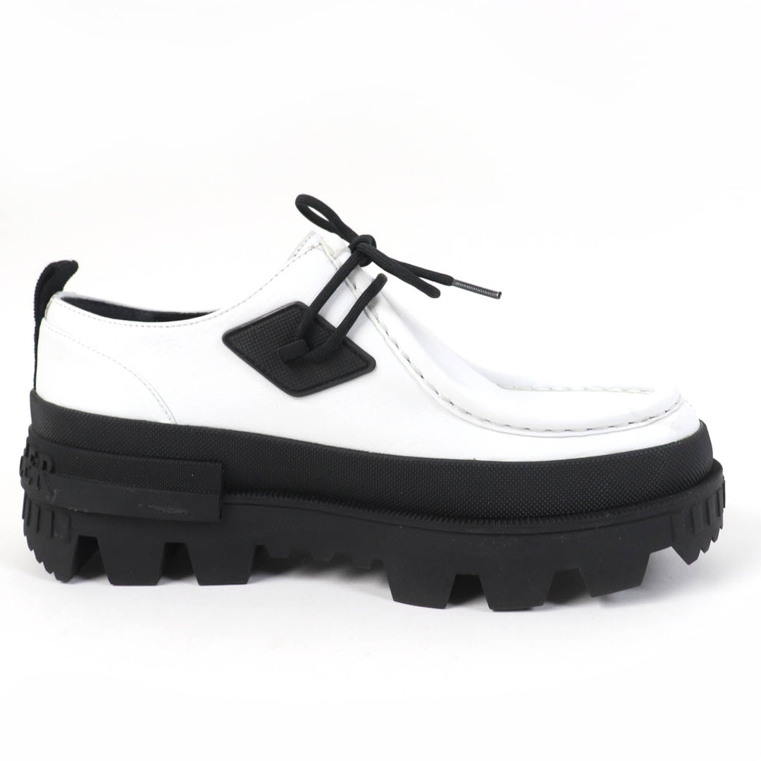 MONCLER loafers Main: Leather White black MonLoafers Women 38 Used Authentic