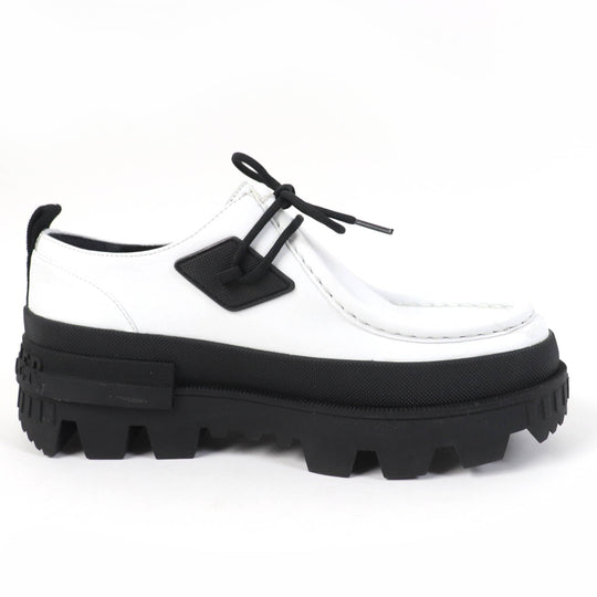MONCLER loafers Main: Leather White black MonLoafers Women 38 Used Authentic