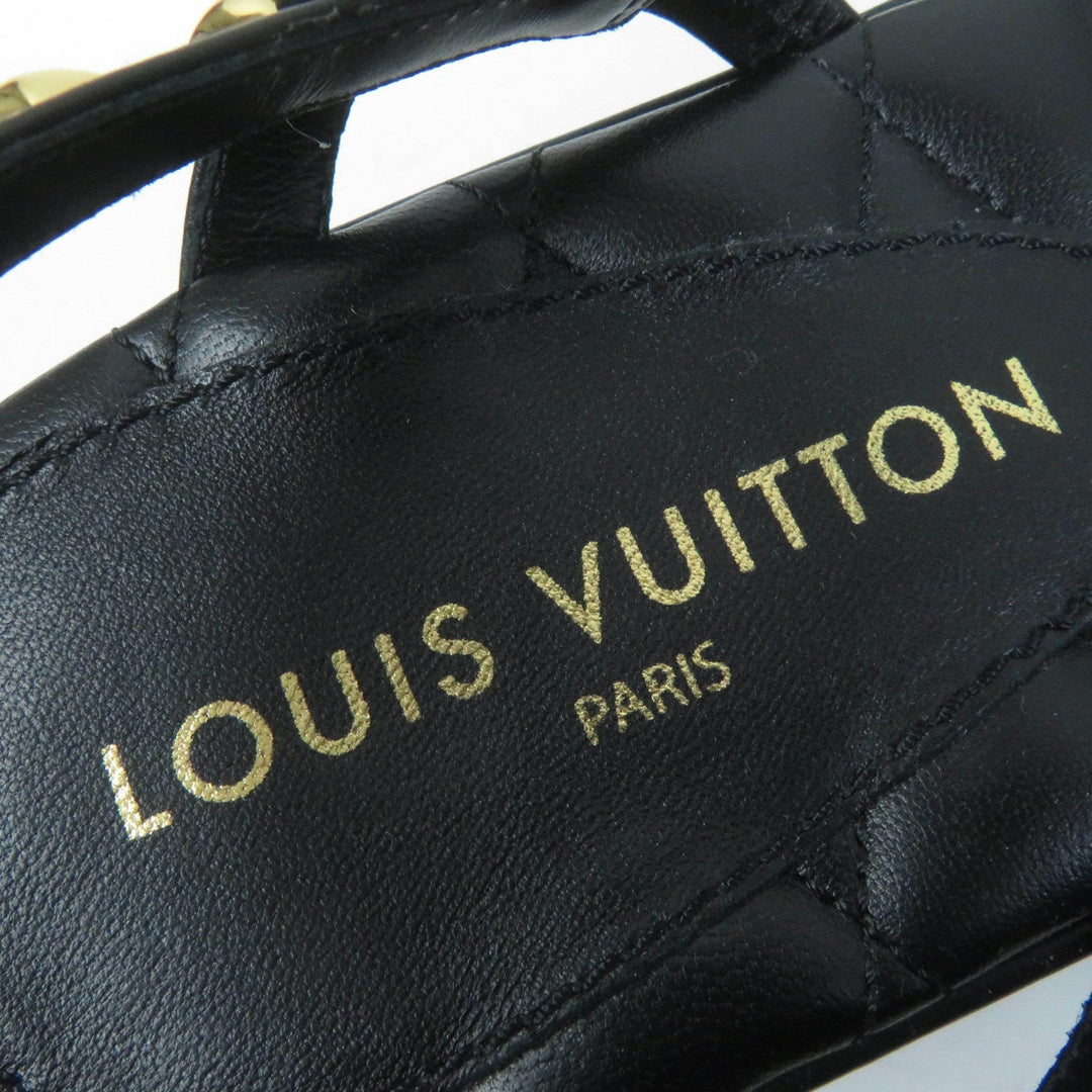 LOUIS VUITTON Sandals 1ACY36 Main: Leather black Maya Line Women 36 1/2 Used Authentic