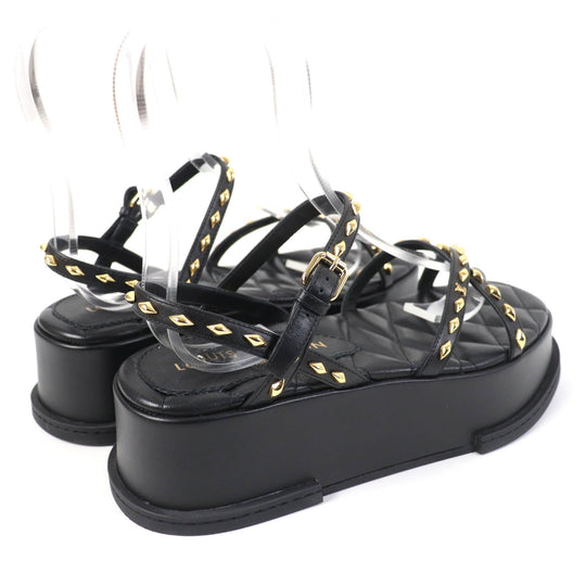 LOUIS VUITTON Sandals 1ACY36 Main: Leather black Maya Line Women 36 1/2 Used Authentic