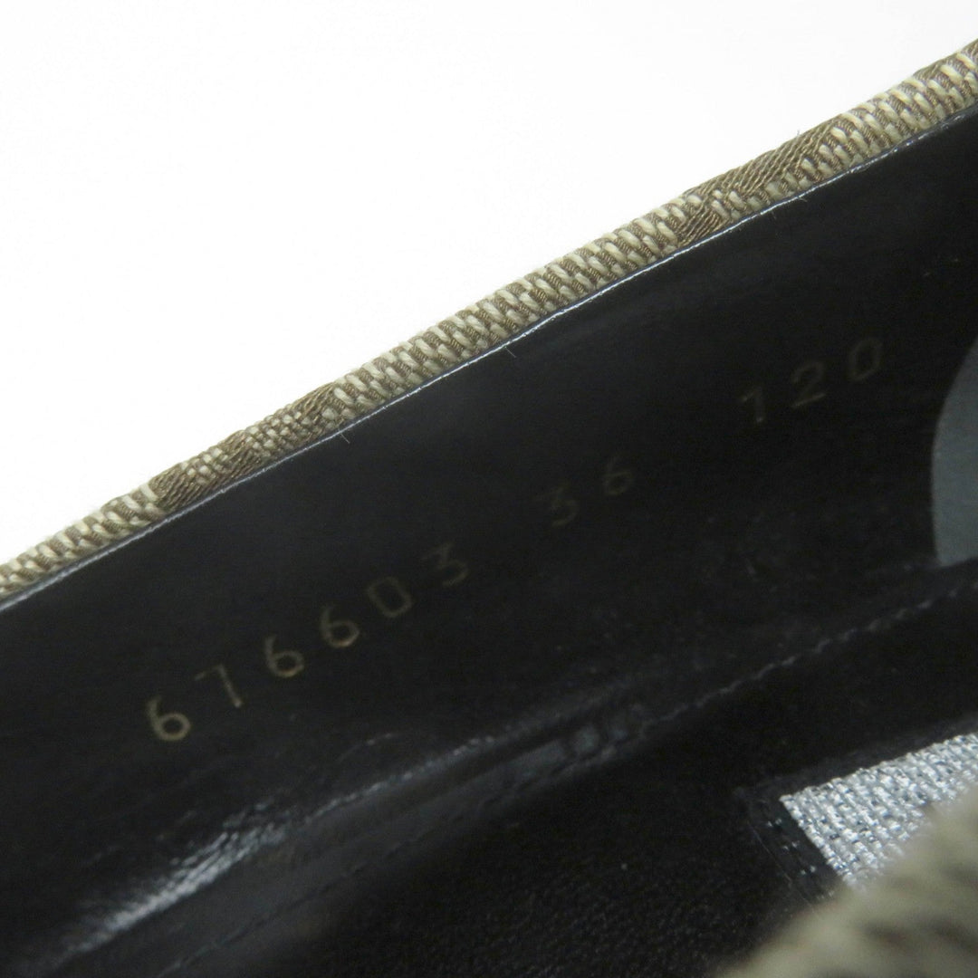 GUCCI pumps 676603 Main: GG canvas Brown type Women 36 Used Authentic
