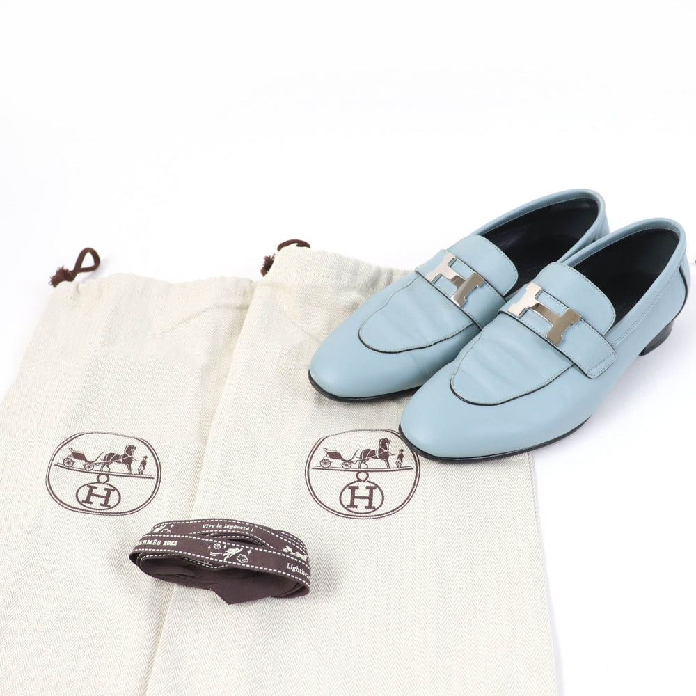 HERMES loafers Main: Leather Light blue Women 37 Used Authentic