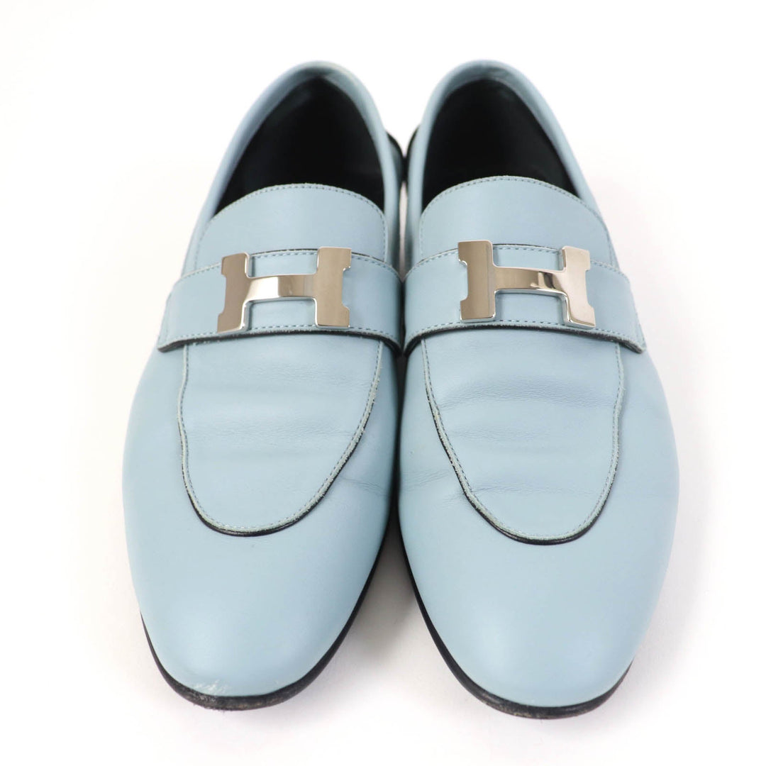 HERMES loafers Main: Leather Light blue Women 37 Used Authentic