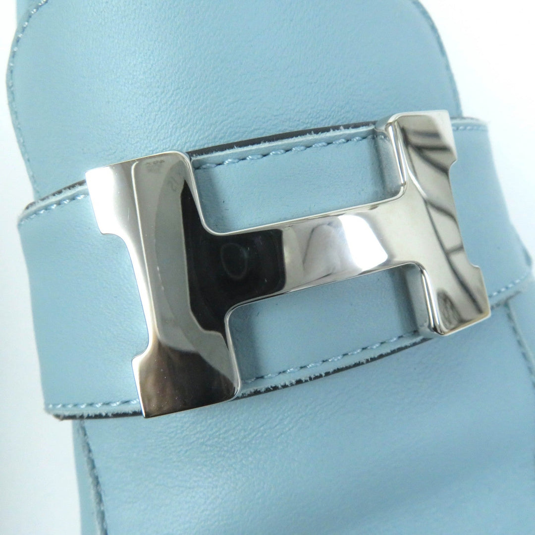 HERMES loafers Main: Leather Light blue Women 37 Used Authentic