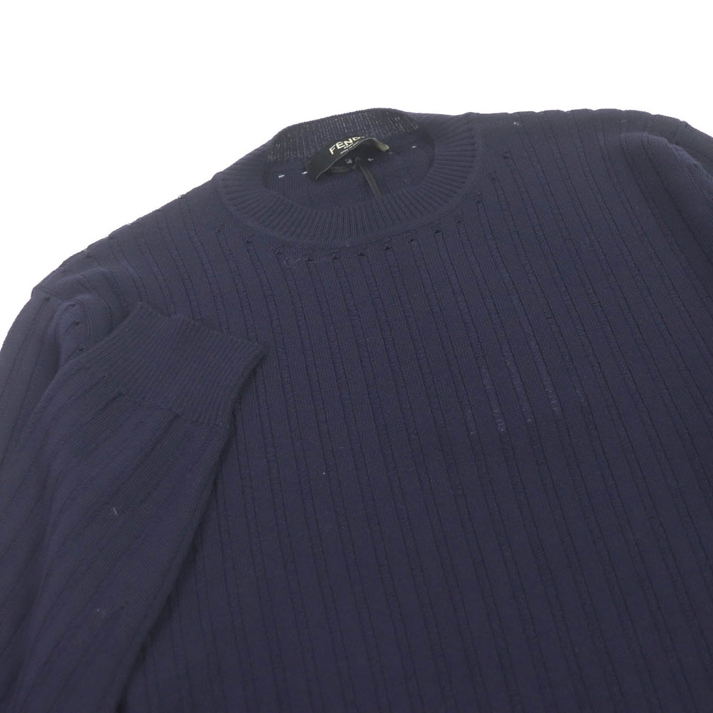 FENDI sweater FZX104 Main: 100% wool Navy mens 50 Used Authentic