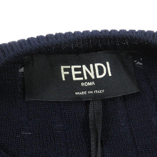 FENDI sweater FZX104 Main: 100% wool Navy mens 50 Used Authentic