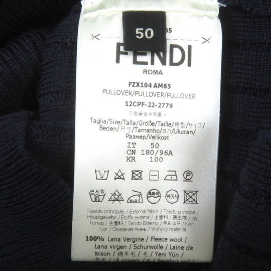 FENDI sweater FZX104 Main: 100% wool Navy mens 50 Used Authentic