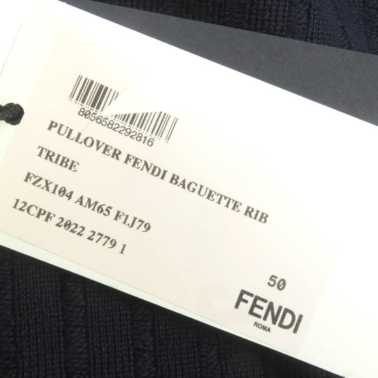 FENDI sweater FZX104 Main: 100% wool Navy mens 50 Used Authentic