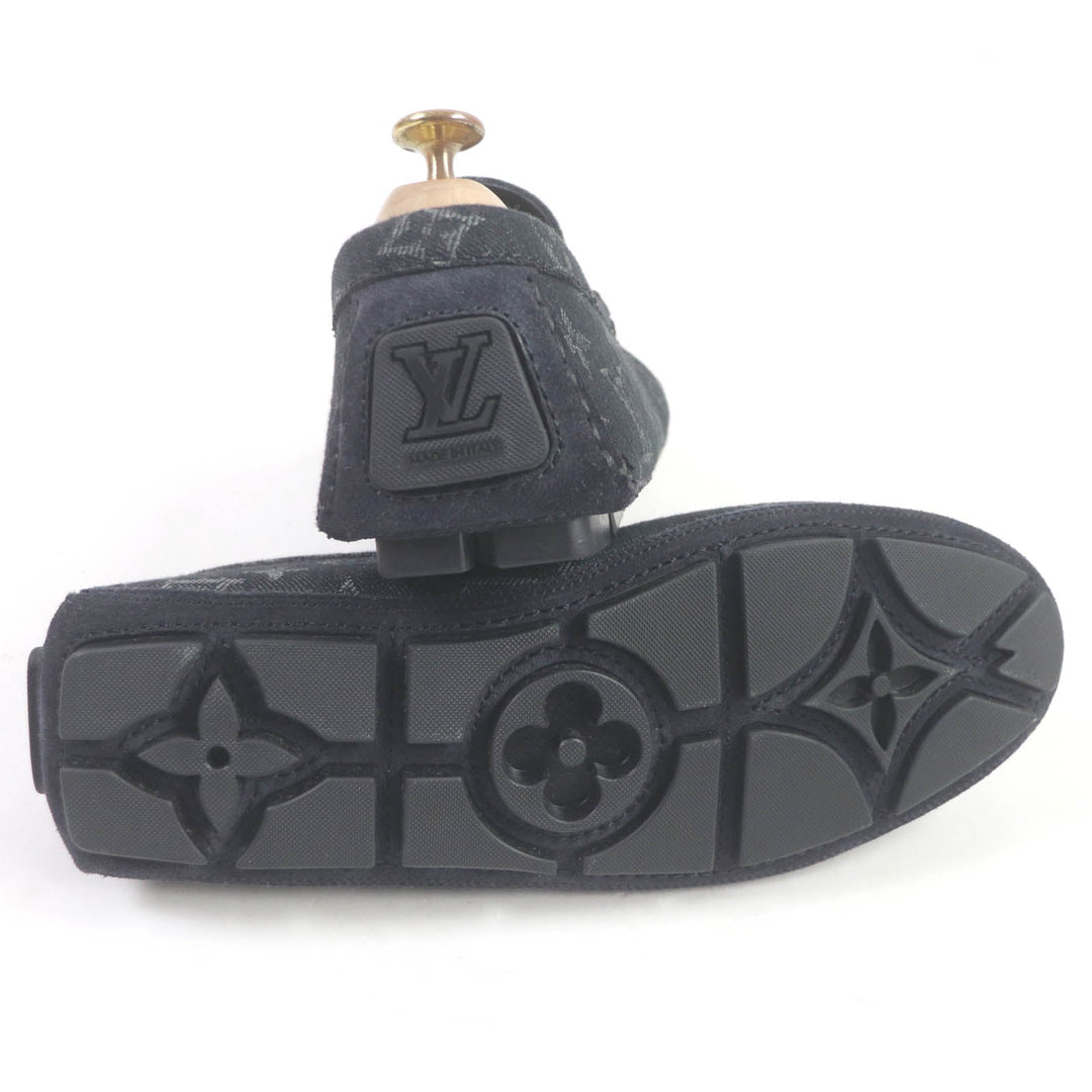 LOUIS VUITTON Flat shoes Main: Monogram denim Indigo blue LV Driver Line mens 6 1/2 Used Authentic