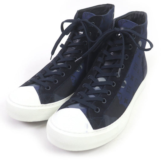 LOUIS VUITTON High cut sneakers Main: suede leather, Main: canvas Navy Tattoo line mens 7 Used Authentic