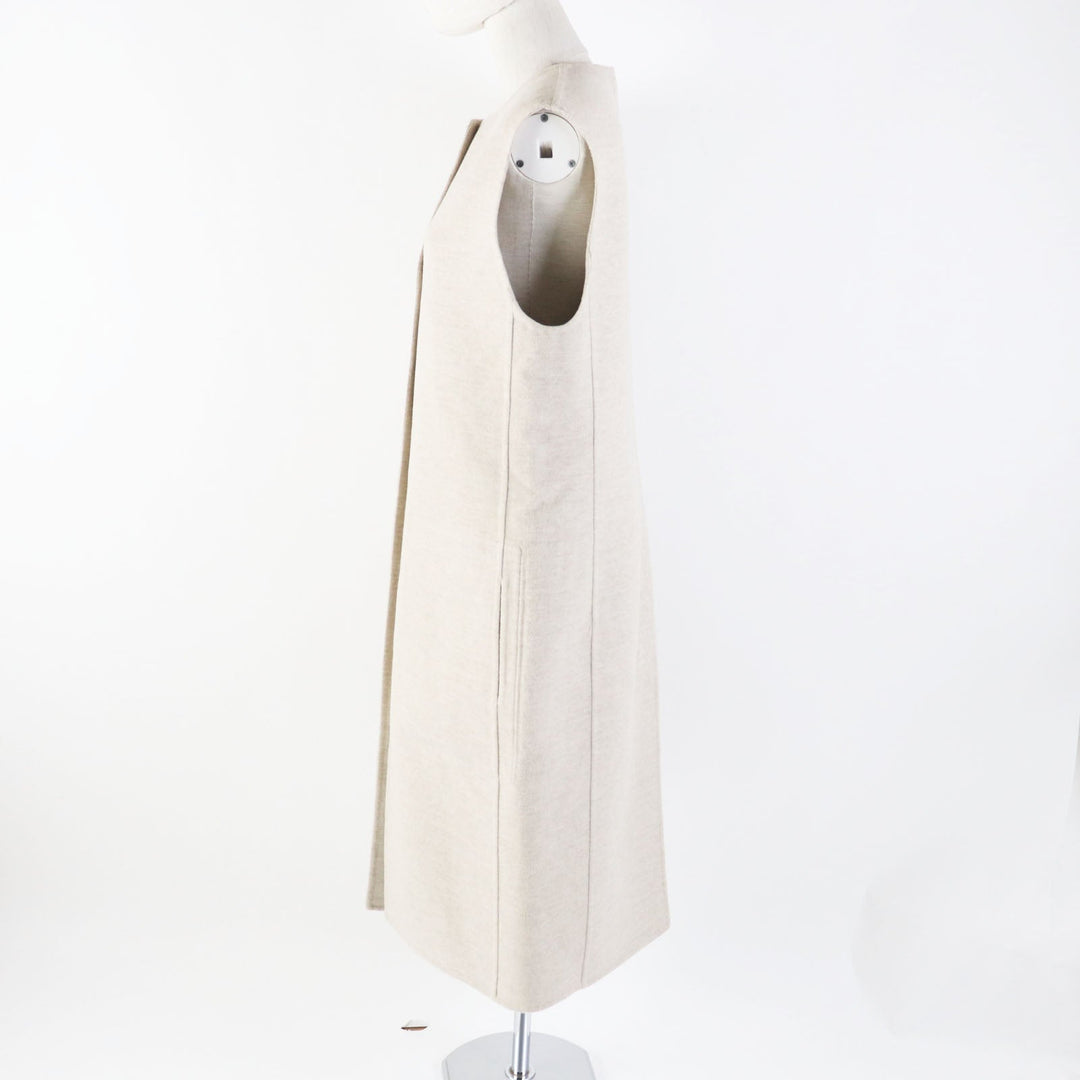 HERMES Vest 3H0191DB Main: 100% cashmere light beige Women 38 Used Authentic