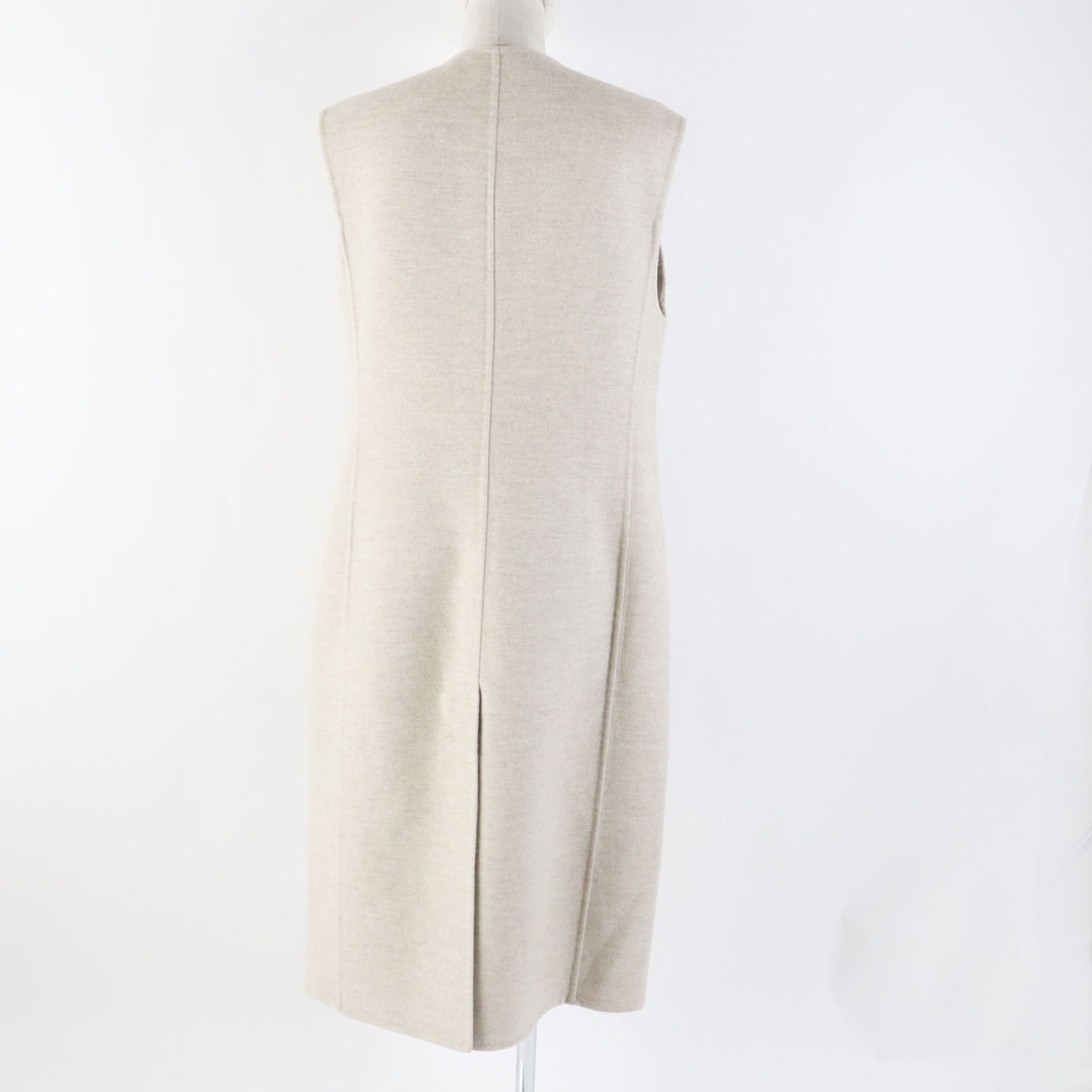 HERMES Vest 3H0191DB Main: 100% cashmere light beige Women 38 Used Authentic