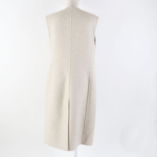 HERMES Vest 3H0191DB Main: 100% cashmere light beige Women 38 Used Authentic