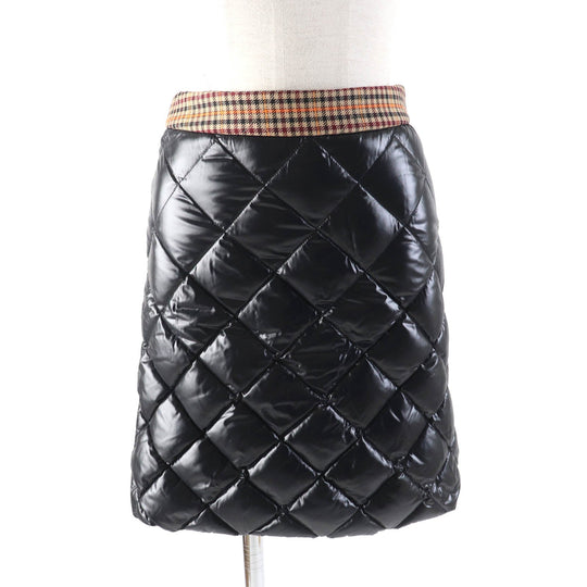 MONCLER skirt Outer: 100% nylon, Lining: 100% nylon, Part: 50% polyester, Part: 50% wool, Filling: 90% down black GONNA Women 38 Used Authentic
