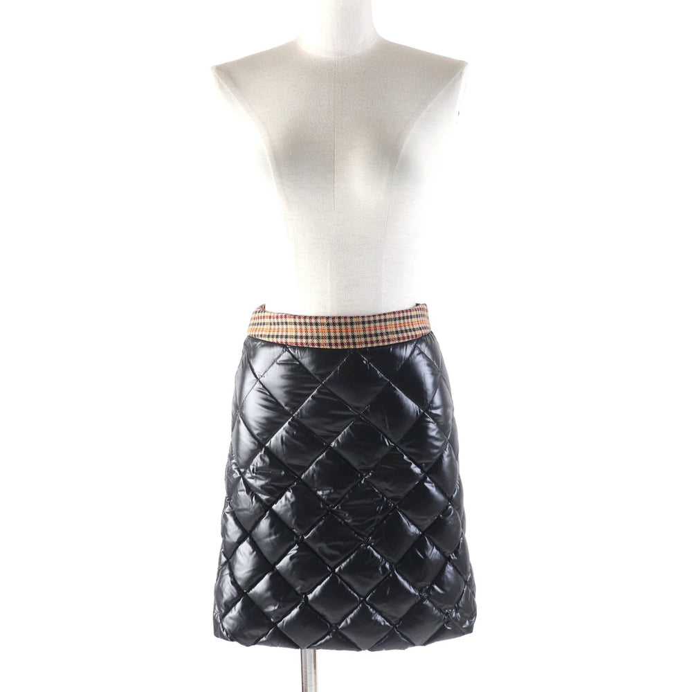 MONCLER skirt Outer: 100% nylon, Lining: 100% nylon, Part: 50% polyester, Part: 50% wool, Filling: 90% down black GONNA Women 38 Used Authentic