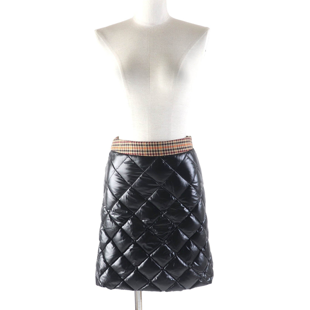 MONCLER skirt Outer: 100% nylon, Lining: 100% nylon, Part: 50% polyester, Part: 50% wool, Filling: 90% down black GONNA Women 38 Used Authentic
