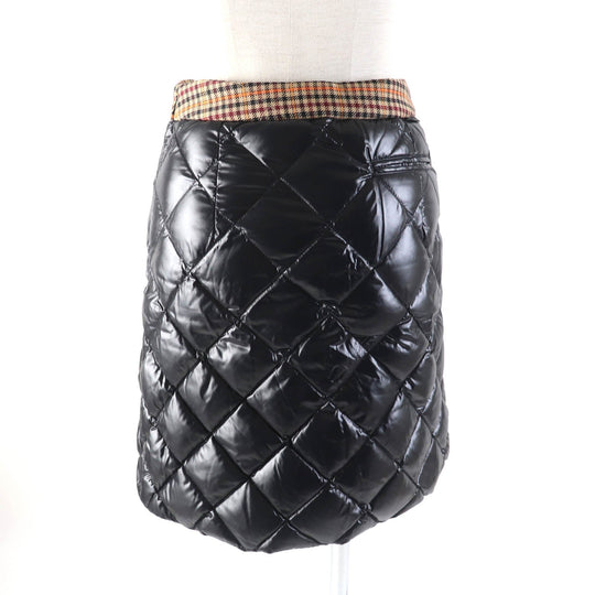 MONCLER skirt Outer: 100% nylon, Lining: 100% nylon, Part: 50% polyester, Part: 50% wool, Filling: 90% down black GONNA Women 38 Used Authentic