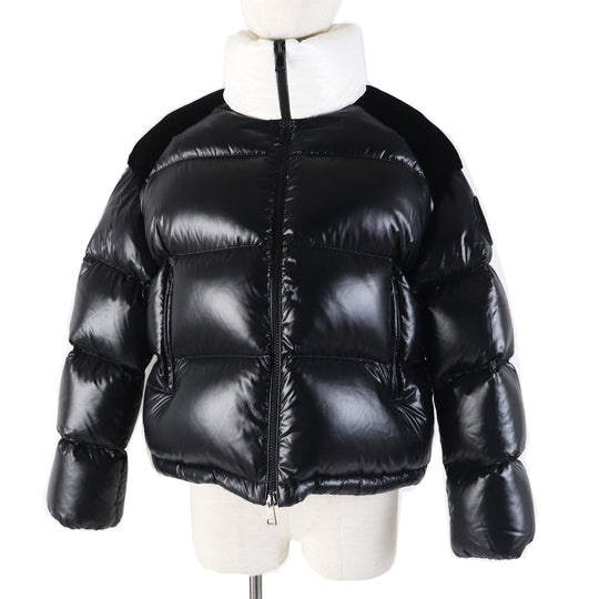 MONCLER Down jacket Outer: 100% nylon, Lining: 100% nylon, Filling: 90% down, Filling: 10% feather, Part: 100% nylon Black White CHOUELLE Women zero size Used Authentic