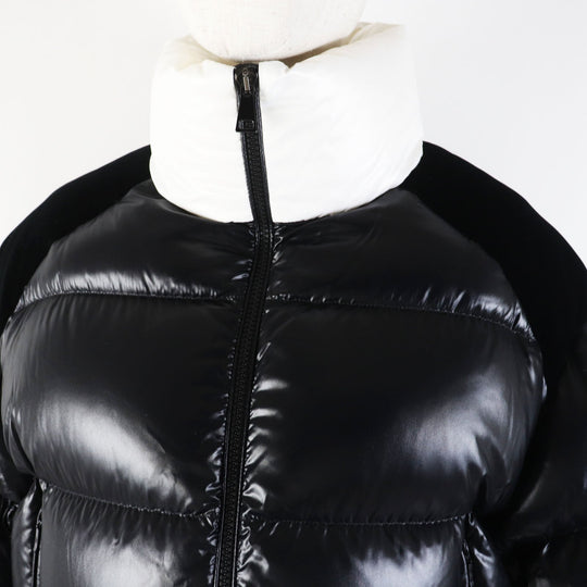 MONCLER Down jacket Outer: 100% nylon, Lining: 100% nylon, Filling: 90% down, Filling: 10% feather, Part: 100% nylon Black White CHOUELLE Women zero size Used Authentic