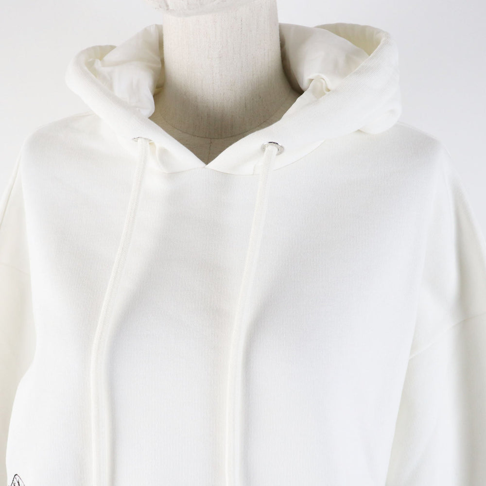 MONCLER Hoodie Main: 100% cotton, Part: 100% cotton, Part: 100% nylon, Part: 100% cotton, Part: 100% rayon White black HOODIE Women S Used Authentic