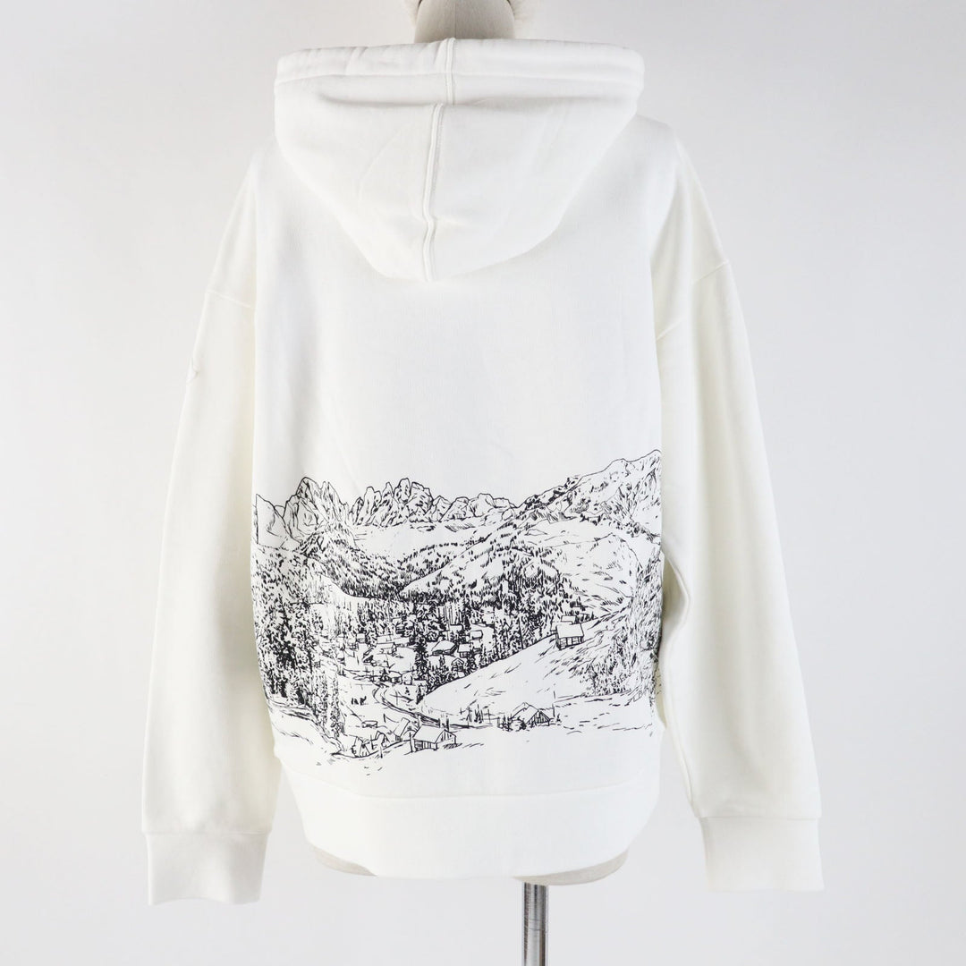 MONCLER Hoodie Main: 100% cotton, Part: 100% cotton, Part: 100% nylon, Part: 100% cotton, Part: 100% rayon White black HOODIE Women S Used Authentic