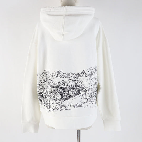 MONCLER Hoodie Main: 100% cotton, Part: 100% cotton, Part: 100% nylon, Part: 100% cotton, Part: 100% rayon White black HOODIE Women S Used Authentic