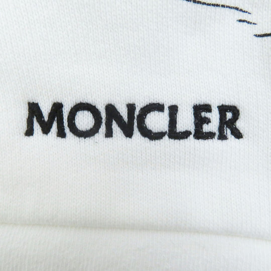 MONCLER Hoodie Main: 100% cotton, Part: 100% cotton, Part: 100% nylon, Part: 100% cotton, Part: 100% rayon White black HOODIE Women S Used Authentic