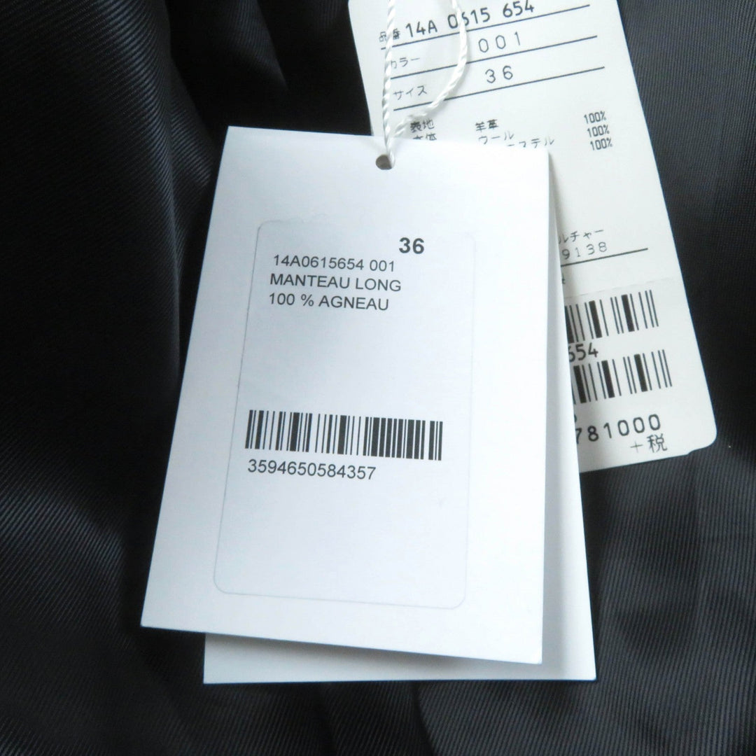 GIVENCHY Leather coat Main: Sheepskin, Part: 100% wool, Filling: 100% polyester, Lining: 100% rayon black Women 36 Used Authentic