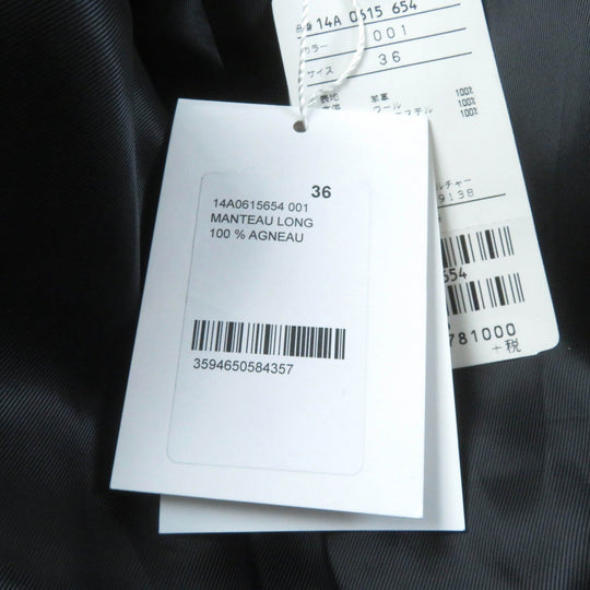 GIVENCHY Leather coat Main: Sheepskin, Part: 100% wool, Filling: 100% polyester, Lining: 100% rayon black Women 36 Used Authentic
