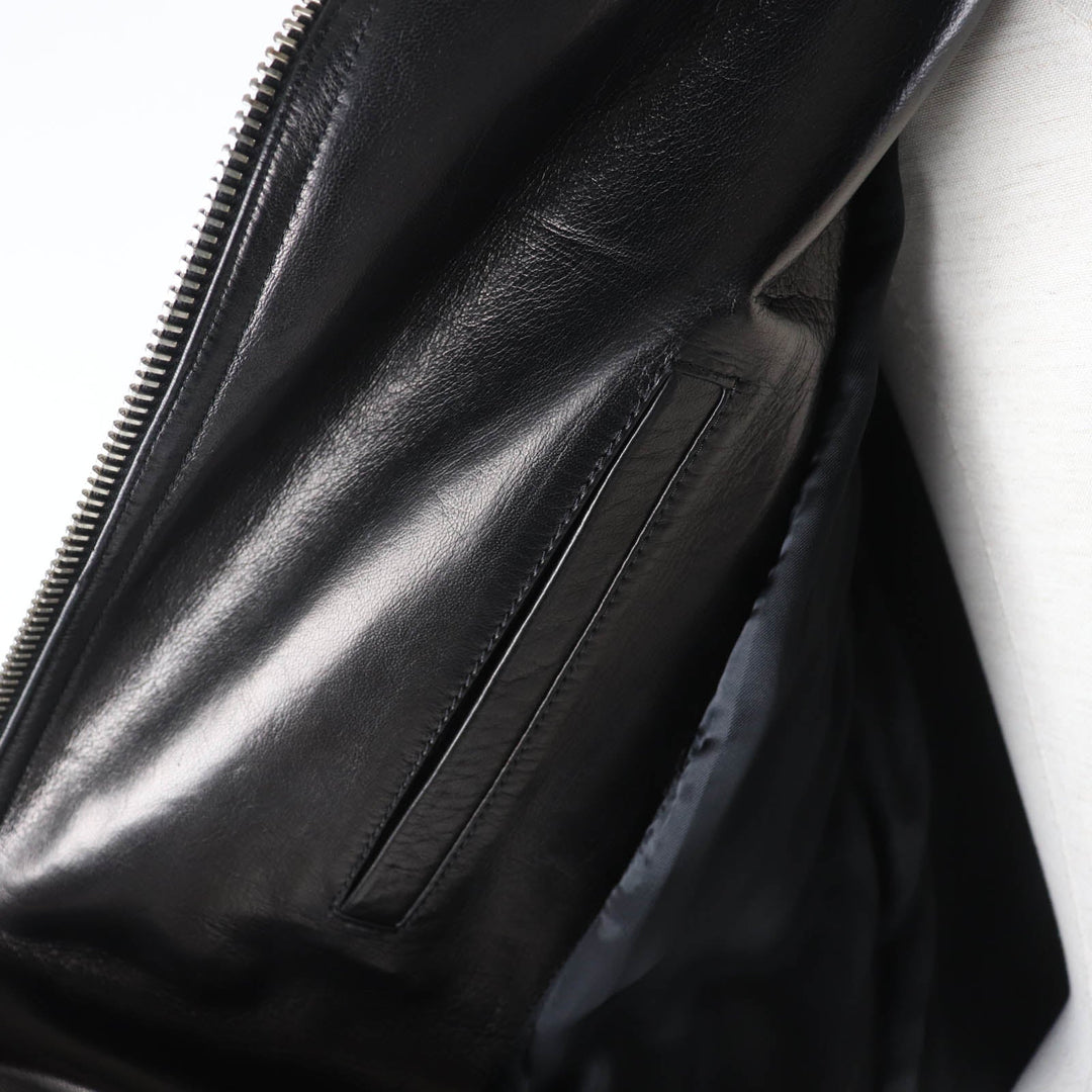 GIVENCHY Leather coat Main: Sheepskin, Part: 100% wool, Filling: 100% polyester, Lining: 100% rayon black Women 36 Used Authentic