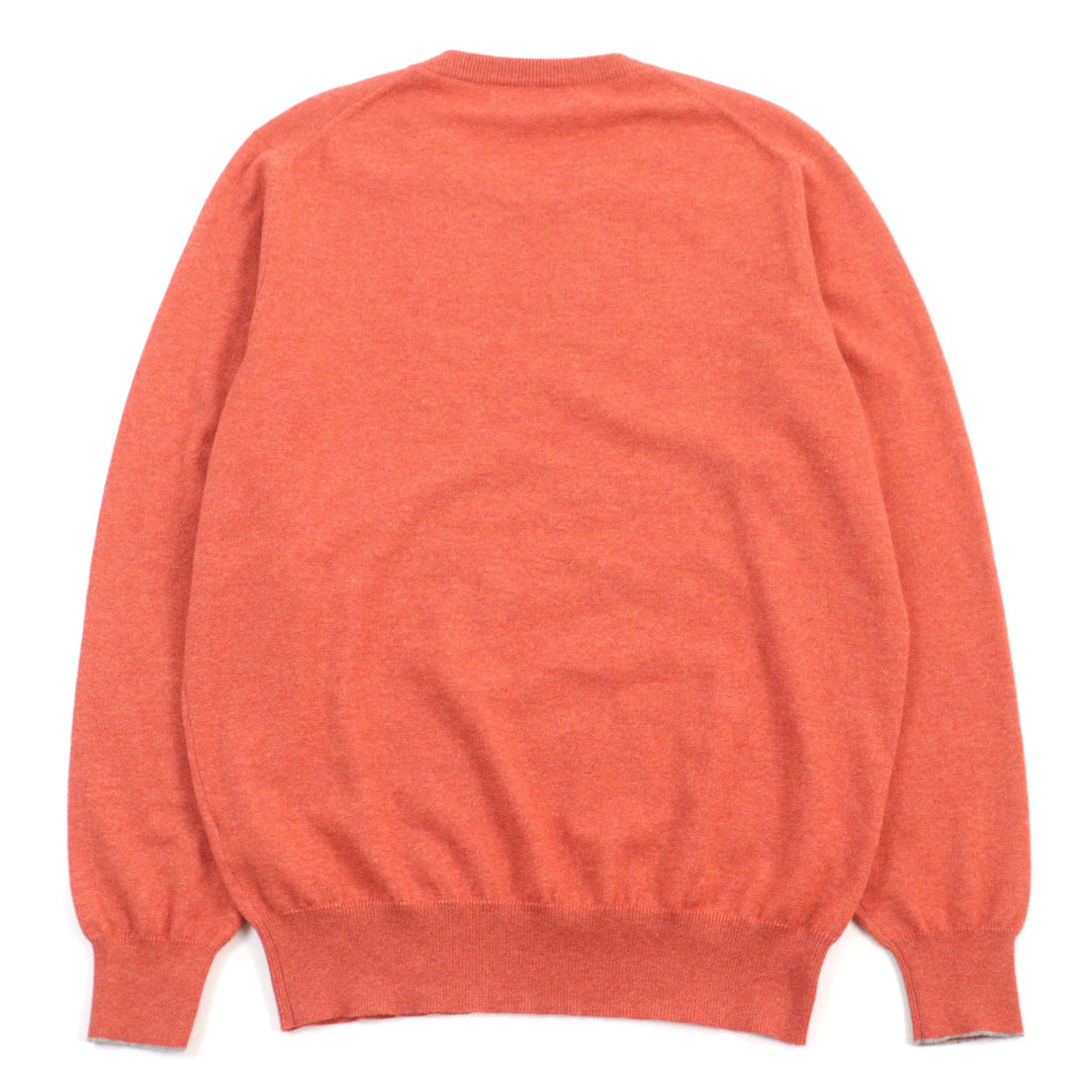 Brunello Cucinelli knit CV341 cashmere Orange mens 50 Used Authentic