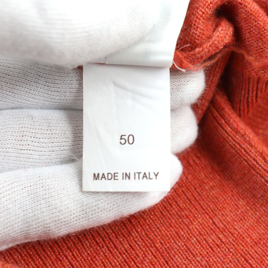 Brunello Cucinelli knit CV341 cashmere Orange mens 50 Used Authentic