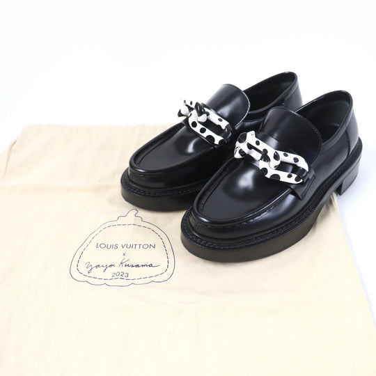 LOUIS VUITTON loafers Main: Leather black Academy Line Women 34 1/2 Used Authentic