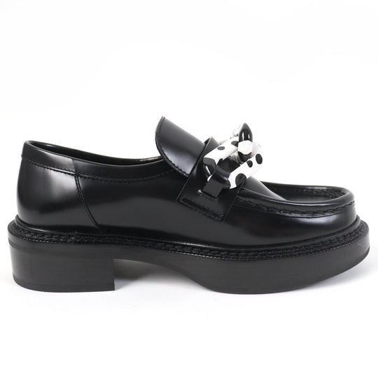 LOUIS VUITTON loafers Main: Leather black Academy Line Women 34 1/2 Used Authentic