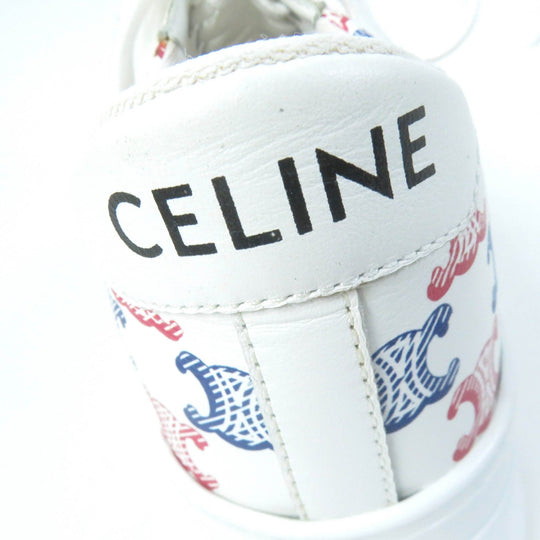 CELINE sneakers 348573872 Main: Leather white wedge Women 38 Used Authentic