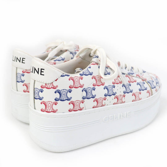 CELINE sneakers 348573872 Main: Leather white wedge Women 38 Used Authentic