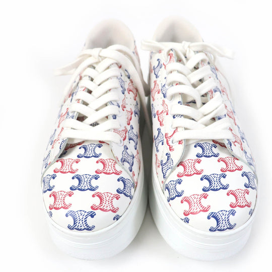 CELINE sneakers 348573872 Main: Leather white wedge Women 38 Used Authentic