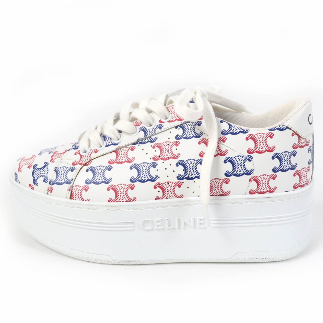 CELINE sneakers 348573872 Main: Leather white wedge Women 38 Used Authentic