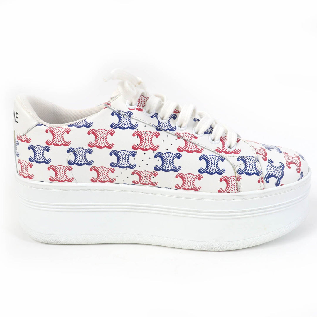 CELINE sneakers 348573872 Main: Leather white wedge Women 38 Used Authentic