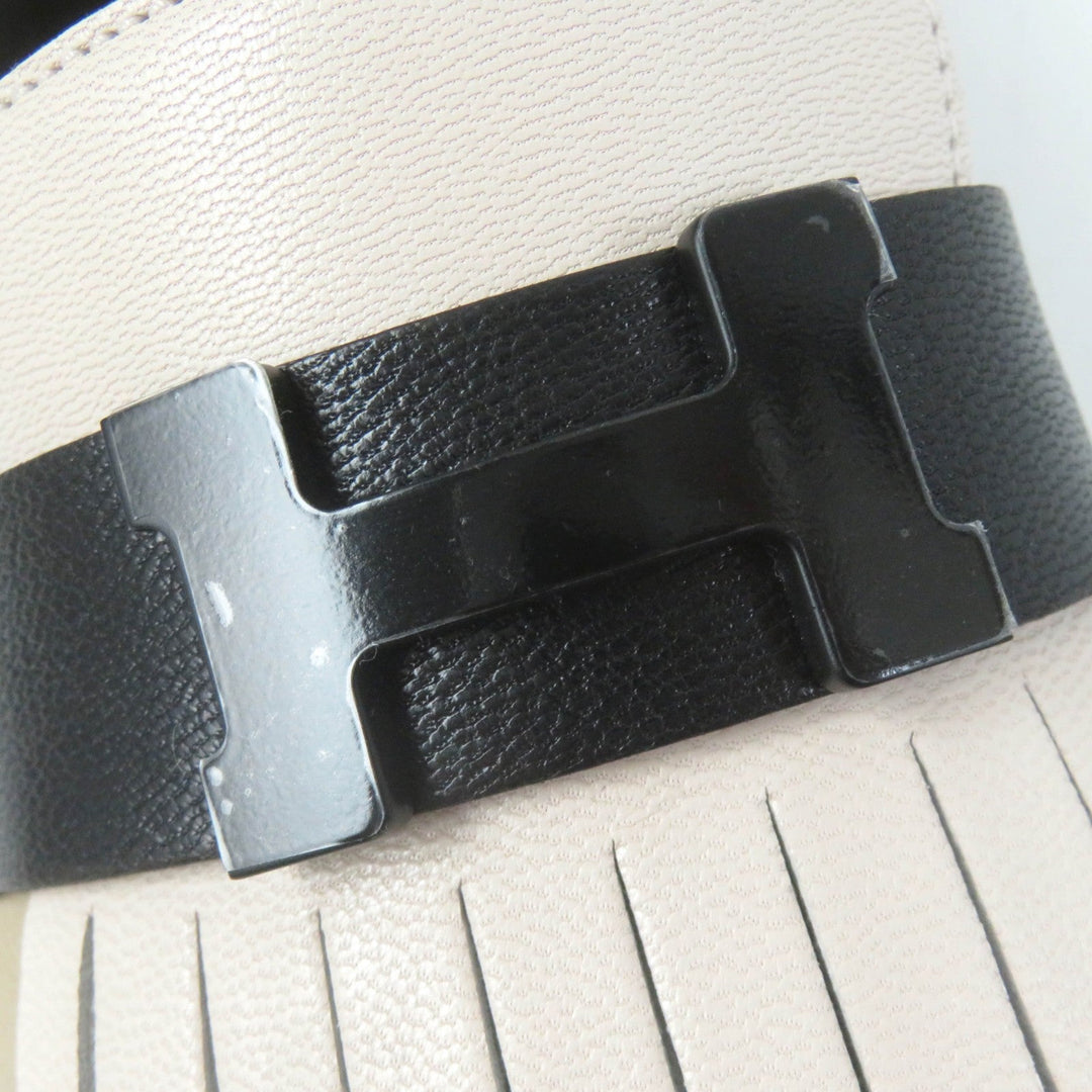 HERMES loafers Main: Leather Beige black Women 35 1/2 Used Authentic