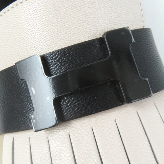 HERMES loafers Main: Leather Beige black Women 35 1/2 Used Authentic