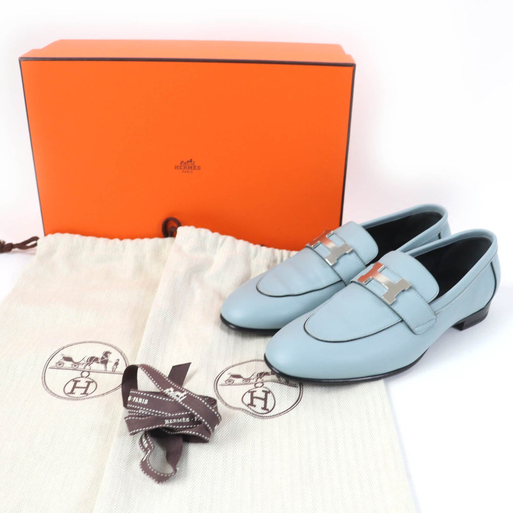 HERMES loafers Main: Leather Light blue Women 36 Used Authentic
