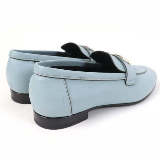 HERMES loafers Main: Leather Light blue Women 36 Used Authentic