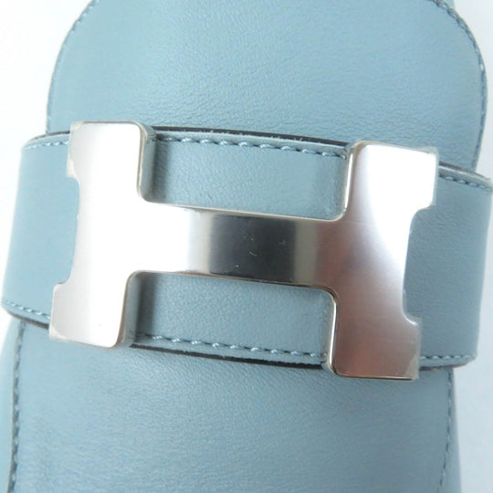 HERMES loafers Main: Leather Light blue Women 36 Used Authentic